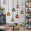 Koyoto Lámparas suspendidas, Luminarias esféricas, Lámparas colgantes Azul, Cromo, dorado, Verde, Color cobre, Ahumado, 6 luces