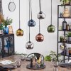 Koyoto Lámparas suspendidas, Luminarias esféricas, Lámparas colgantes Azul, Cromo, dorado, Verde, Color cobre, Ahumado, 6 luces