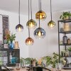 Koyoto Lámparas suspendidas, Luminarias esféricas, Lámparas colgantes Azul, dorado, Verde, Transparente, Color cobre, 6 luces