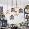 Koyoto Lámparas suspendidas, Luminarias esféricas, Lámparas colgantes Colores ámbar, Ahumado, 6 luces