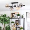 Koyoto Plafones, Luminarias esféricas Negro, 5 luces