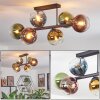 Koyoto Plafones, Luminarias esféricas Azul, dorado, Verde, Transparente, Color cobre, 6 luces