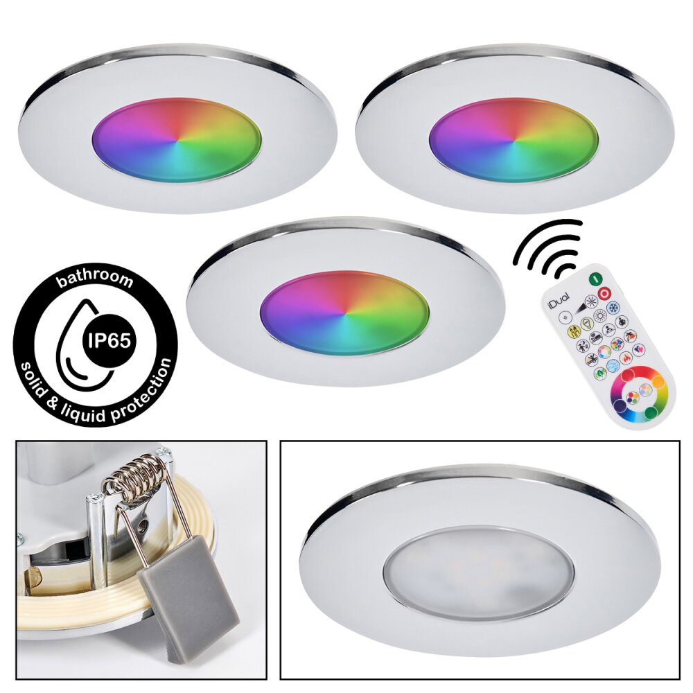 Paron Empotrables, Spot techo, Empotrables LED Cromo, 3 luces, Mando a distancia main product photo