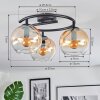 Koyoto Plafones, Luminarias esféricas Colores ámbar, Transparente, 3 luces