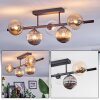 Chehalis Plafones, Luminarias esféricas Negro, 5 luces