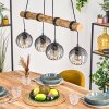 Koyoto Lámparas suspendidas, Luminarias esféricas, Lámparas colgantes Crudo, Negro, 4 luces