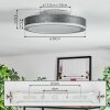 Salmi Plafones, Panel LED Gris, Plata, 1 luz