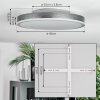Salmi Plafones, Panel LED Gris, Plata, 1 luz