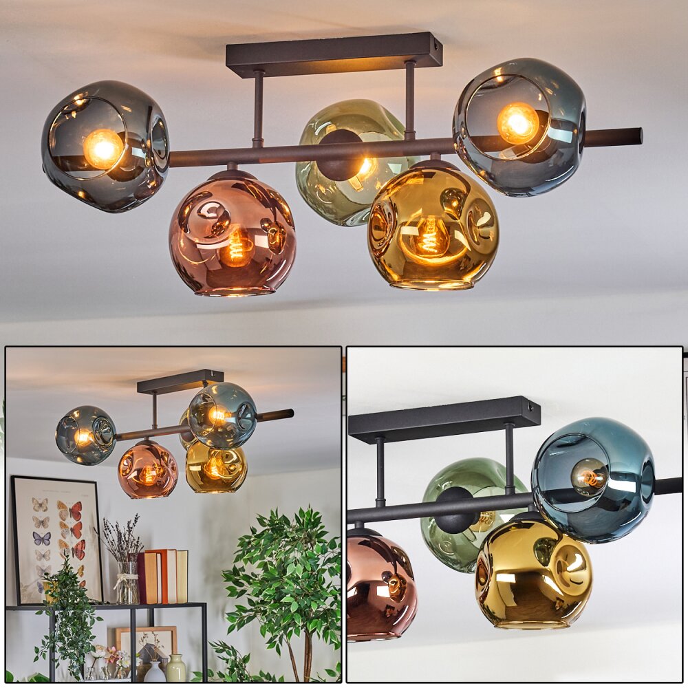 Ripoll Plafones, Luminarias esféricas Azul, dorado, Verde, Color cobre, 5 luces main product photo