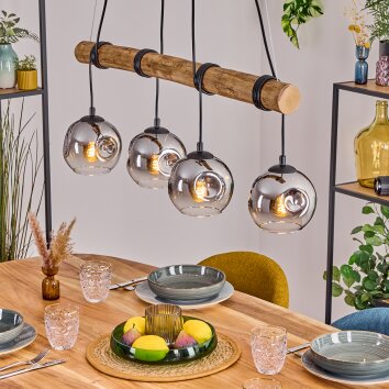 Ripoll Lámparas suspendidas, Luminarias esféricas, Lámparas colgantes Crudo, Negro, 4 luces