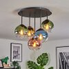 Koyoto Plafones, Luminarias esféricas Azul, dorado, Verde, Transparente, Color cobre, 5 luces