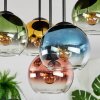Koyoto Plafones, Luminarias esféricas Azul, dorado, Verde, Transparente, Color cobre, 5 luces