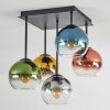 Koyoto Plafones, Luminarias esféricas 37 cm Azul, dorado, Verde, Transparente, Color cobre, Ahumado, 5 luces