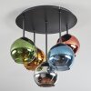 Koyoto Plafones, Luminarias esféricas 45 cm Azul, Cromo, dorado, Verde, Color cobre, Ahumado, 5 luces