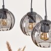 Koyoto Lámparas suspendidas, Luminarias esféricas, Lámparas colgantes Crudo, Negro, 3 luces