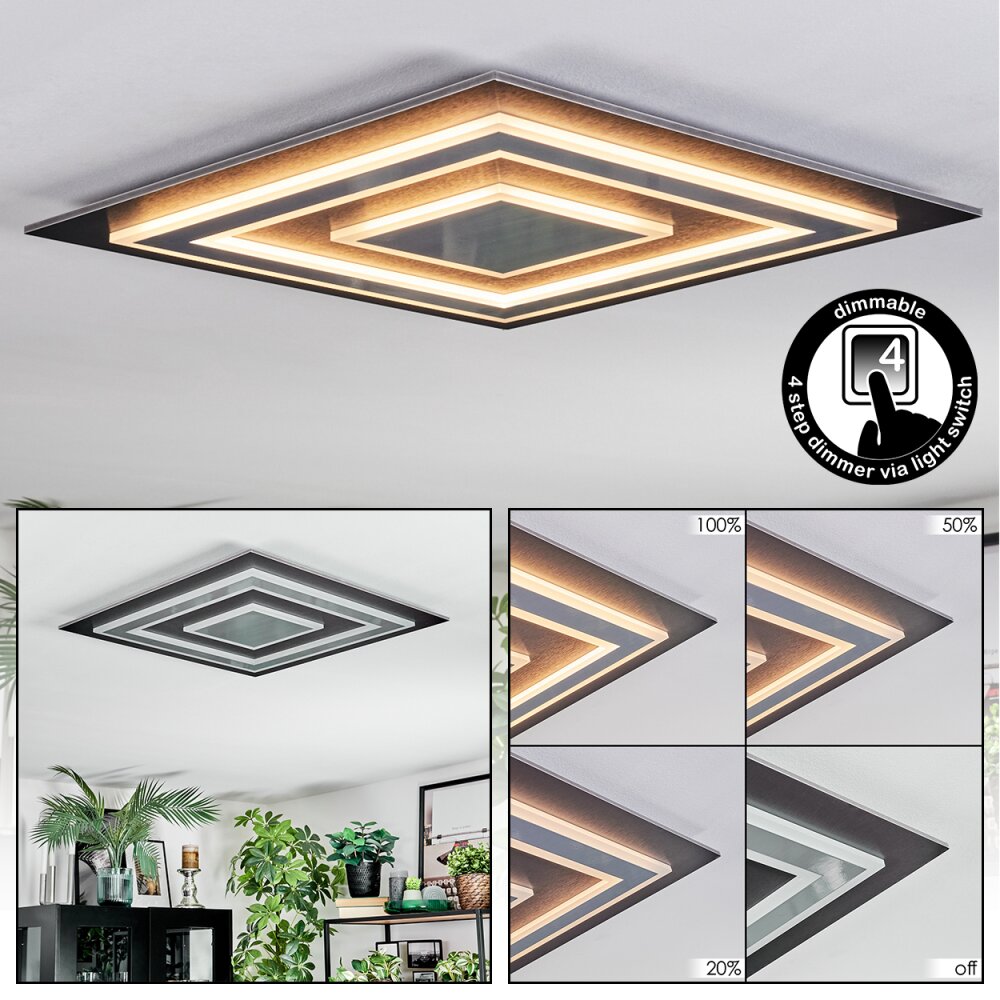 Lidor Plafones LED Antracita, Gris, Negro, 1 luz main product photo