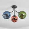Koyoto Plafones, Luminarias esféricas 42 cm Azul, Verde, Color cobre, 3 luces