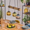 Koyoto Lámparas suspendidas, Luminarias esféricas, Lámparas colgantes Crudo, Negro, 3 luces