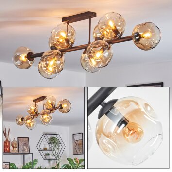 Ripoll Plafones, Luminarias esféricas Colores ámbar, Transparente, 10 luces