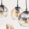 Koyoto Lámparas suspendidas, Luminarias esféricas, Lámparas colgantes Crudo, Negro, 3 luces