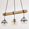 Koyoto Lámparas suspendidas, Luminarias esféricas, Lámparas colgantes Crudo, Negro, 3 luces