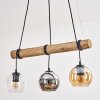 Koyoto Lámparas suspendidas, Luminarias esféricas, Lámparas colgantes Crudo, Negro, 3 luces