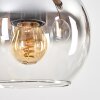 Koyoto Lámparas suspendidas, Luminarias esféricas, Lámparas colgantes Crudo, Negro, 3 luces
