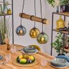 Koyoto Lámparas suspendidas, Luminarias esféricas, Lámparas colgantes Crudo, Negro, 3 luces