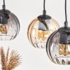 Koyoto Lámparas suspendidas, Luminarias esféricas, Lámparas colgantes Crudo, Negro, 3 luces