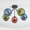 Koyoto Plafones, Luminarias esféricas 52 cm Azul, Verde, Color cobre, 5 luces