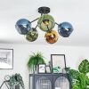 Koyoto Plafones, Luminarias esféricas 52 cm Azul, dorado, Verde, 5 luces