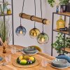 Koyoto Lámparas suspendidas, Luminarias esféricas, Lámparas colgantes Crudo, Negro, 3 luces