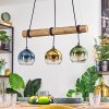Koyoto Lámparas suspendidas, Luminarias esféricas, Lámparas colgantes Crudo, Negro, 3 luces