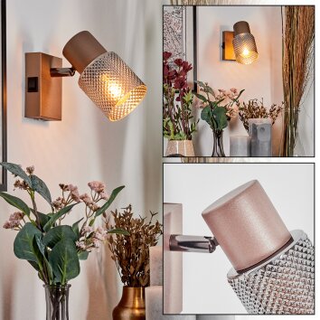 Nelar Apliques, Spot de pared Bronce, Cromo, 1 luz