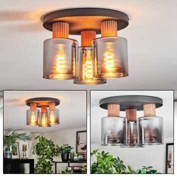 Mador Plafones Crudo, Negro, 3 luces