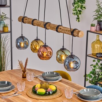 Ripoll Lámparas suspendidas, Luminarias esféricas, Lámparas colgantes Crudo, Negro, 5 luces