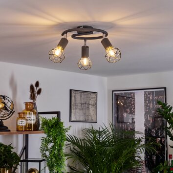 Baripada Lámpara de Techo Antracita, Cromo, 3 luces Baripada Lámpara de Techo Antracita, Cromo, 3 luces