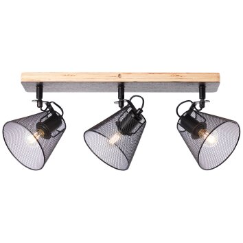 Brilliant Whole Proyector Madera oscura, Negro, 3 luces