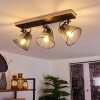 Panaguá Lámpara de Techo Madera clara, Negro, 3 luces