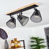 Panaguá Lámpara de Techo Madera clara, Negro, 3 luces