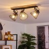 Panaguá Lámpara de Techo Madera clara, Negro, 3 luces