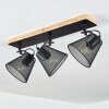 Panaguá Lámpara de Techo Madera clara, Negro, 3 luces