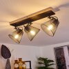 Panaguá Lámpara de Techo Madera clara, Negro, 3 luces