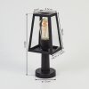 Juanico Poste de Jardín Transparente, Negro, 1 luz