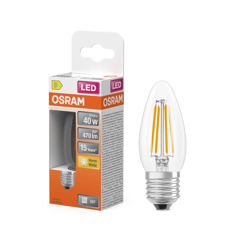 OSRAM LED Retrofit E27 4 W 2700 Kelvin 470 Lumen main product photo