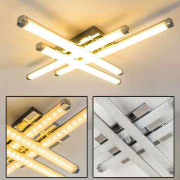 ISKUT Lámpara de Techo LED Cromo, 4 luces