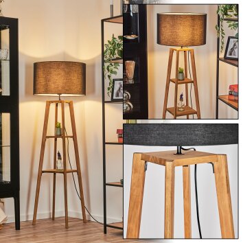 Flemming Lámpara de pie Crudo, Negro, 1 luz