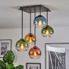 Koyoto Plafones, Luminarias esféricas Azul, dorado, Verde, Transparente, Color cobre, 5 luces