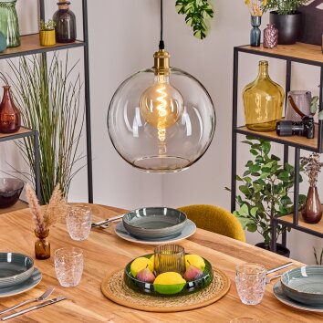Koyoto Lámparas suspendidas, Luminarias esféricas, Lámparas colgantes dorado, 1 luz