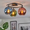 Koyoto Plafones, Luminarias esféricas 37 cm Azul, Verde, Color cobre, 3 luces